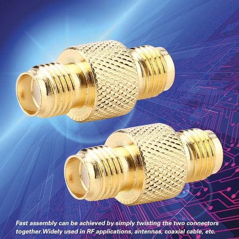 2 adaptateurs coaxiaux SMA femelles-femelles pour radio avec commutateur RF et connecteur de couplage bidirectionnel. (1/5)