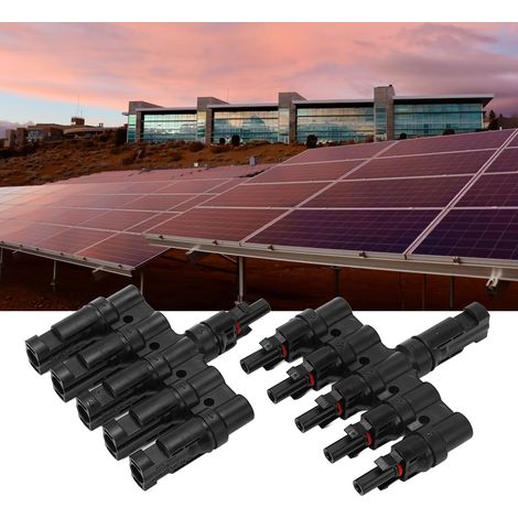 MC4 2-teiliger Photovoltaik-Steckverbinder, Parallelstecker für Solarmodule mit Anschlussschlüssel, 1 Stecker auf 5 Buchsen und 1 Buchse auf 5 Stecker, IP67 wasser- und staubgeschützt. (1/5)