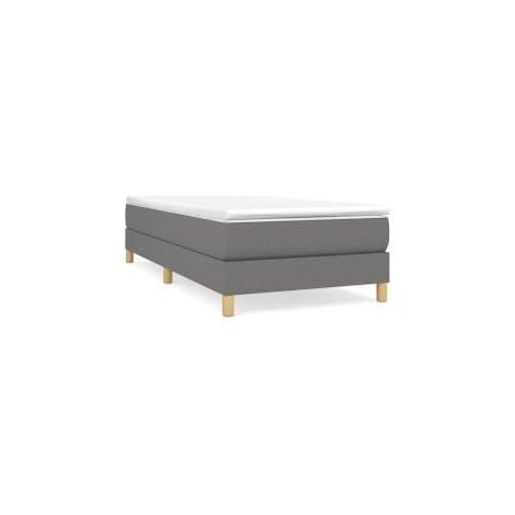 Sommier à lattes de lit et matelas Gris foncé 90x190 Tissu (1/5)