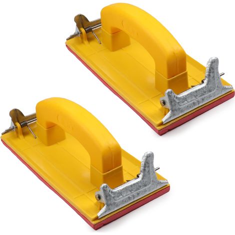 Ponceuse manuelle avec poignée – Bloc de ponçage et porte-papier abrasif pour bois, plaques de plâtre et polissage de métaux (Lot de 2) (1/5)