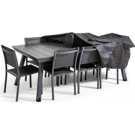 Housse de salon de jardin (310 x 130 x 60 cm) noire (1/5)