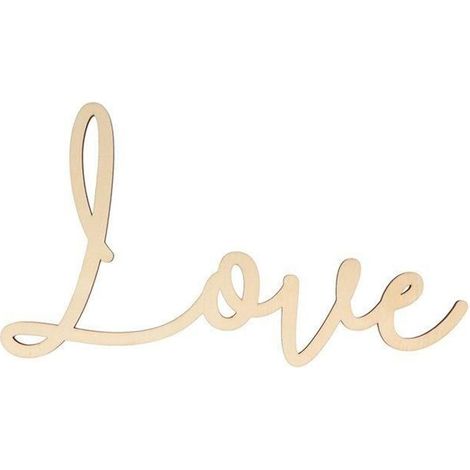 3 mots en bois MDF 30 x 16 cm - Love (1/3)