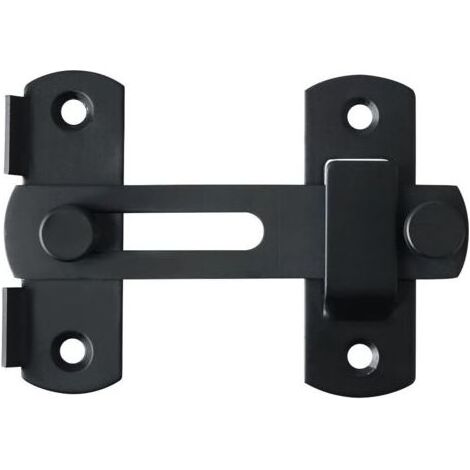 Verrou de Porte Coulissante Serrure de Porte Loquet à Bascule Boulon de Verrouillage de Boucle avec Vis pour Porte, Fenêtre, Placard et Jardin, Finition Noir Mat en Acier Inoxydable, EMS9001-B (1/5)