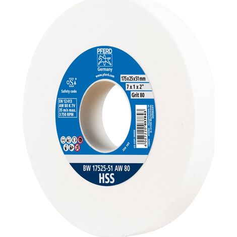 PFERD TOOLS Schleifbockscheibe Ø 175x25 mm Bohrung-Ø 51 mm A80 zum Schärfen von HSS-Bohrern (1/5)