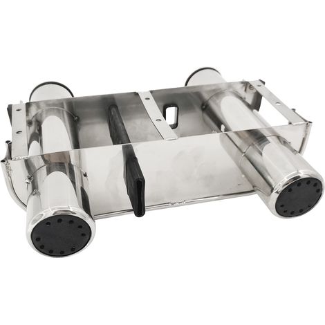 2-reihiger Angelrutenhalter aus Edelstahl, Angelzubehör, Angelausrüstung, Angelrutenhalter, Bootszubehör, Yachtzubehör, Doppel-Angelrutenhalter 9930s2. (1/3)