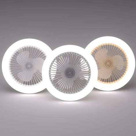 Lampe ventilateur suspendue E27 moderne avec diffuseur d'huiles essentielles, télécommande, température de couleur réglable, veilleuse à intensité variable, 3 vitesses de ventilation, minuterie 1h/2h/
