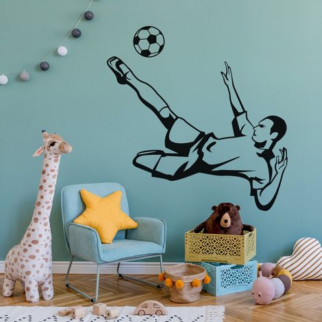 Sticker Mural - Footballeur - 27x28 cm - Noir (1/3)