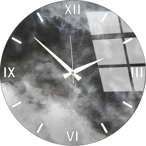 Reloj de pared de cristal, reloj decorativo para sala de estar. Clock Multicolor (1/2)