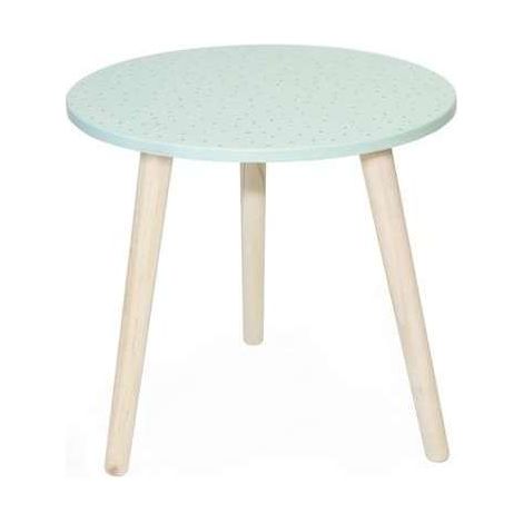 Mesita CHIC de 45x45x44 cm, tapa en MDF lacado y patas de madera de pino barnizadas, verde (1/4)