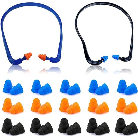 Bouchons D'oreilles,Lot de 2 Boule Quies,avec 15 Paires de Rechange, Protection Auditive pour le Travail, le Sommeil, le Tir Sportif, pour la Réduction du Bruit (1/5)