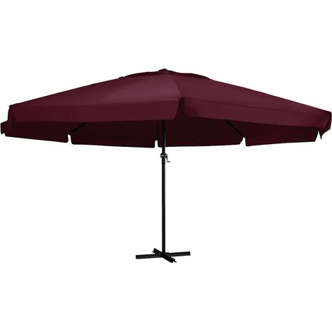 Sonnenschirm mit Aluminium-Mast 600 cm Bordeauxrot
