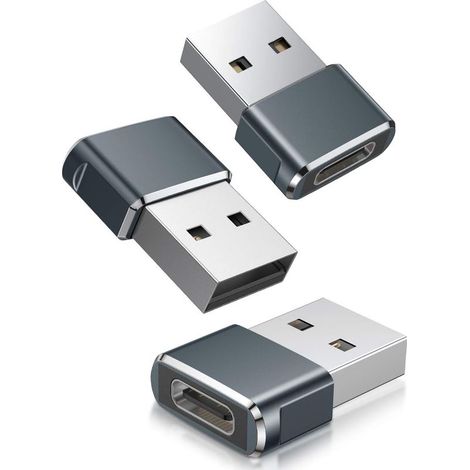 Adaptateur USB vers USB C 3 Pack,Type C Femelle USB A Mâle Convertisseur Chargeur