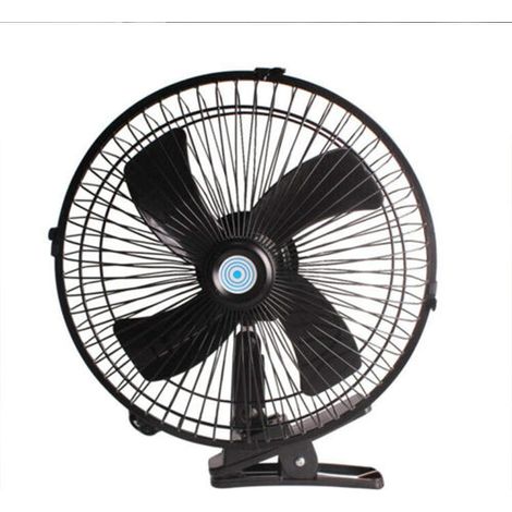 Ventilateur voiture 10 pouces 12V à pince, rotation silencieuse camping-car (1/5)