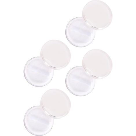 Lot de 4 Boîtes à Poudre Vides Pratiques Blanches en As et Pp Houppettes Intégrées, Étanches Voyage en Extérieur ou Usage Domestique (1/5)