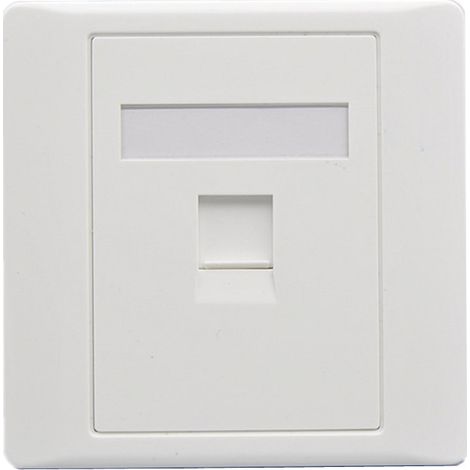 Femelle à femelle CAT6 Gigabit prise murale réseau double passage RJ45 LAN façade Internet prise de courant droite, 86x86mm (LAN x 1) (1/5)