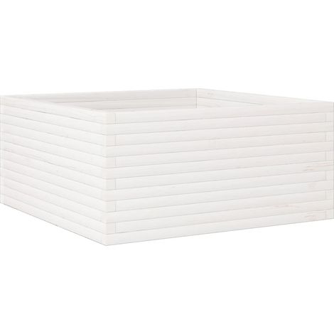 Maison Exclusive - Pflanzkübel Weiß 100x100x46 cm Massivholz Kief