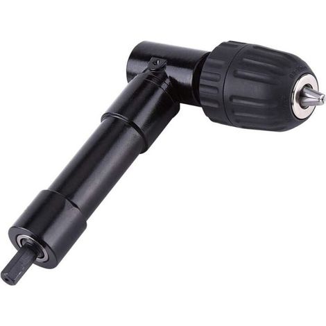 Mandrin à angle droit 90° autoserrant – Adaptateur de perceuse pour espaces confinés – Capacité de serrage 0,8 à 10 mm – Tige hexagonale 8 mm (1/5)