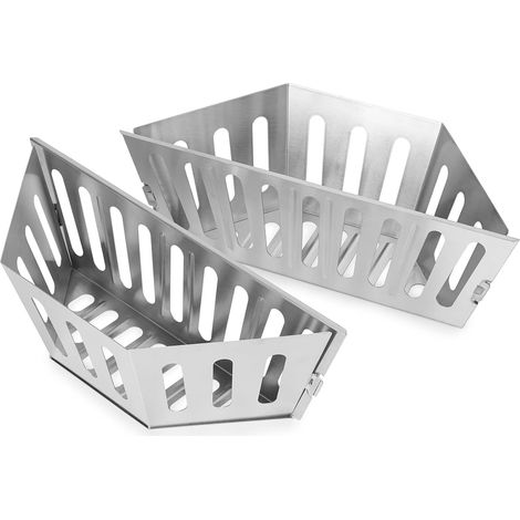 Panier À Charbon - Lot De 2 - Acier Inoxydable - Cuisson Directe Et Indirecte - Pour Barbecue Kettle 57 Et 67 Cm (1/5)