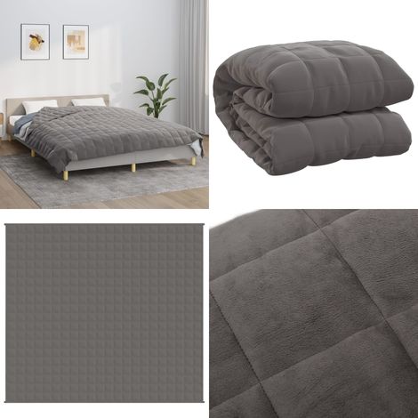 Couverture lestée Gris 200x230 cm 13 kg Tissu - Couverture Lestée - Couverture Poids - Literie - Sommeil Profond - Relaxation - Home & Living (1/5)