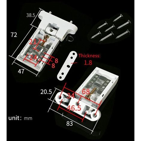 Serrure pour vitrine, serrure en verre 4 pièces pour portes coulissantes en verre de 2 à 8 mm d'épaisseur, sans perçage, idéale pour la maison et les commerces. (1/3)