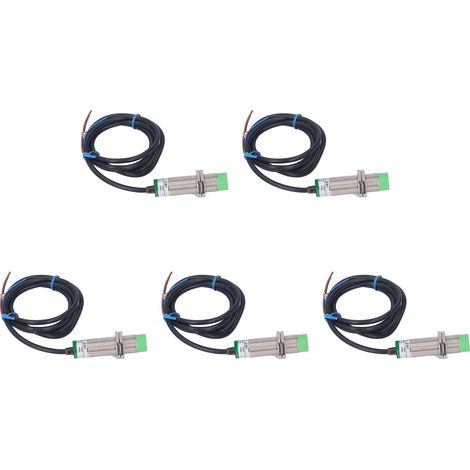 Lot de 5 capteurs de proximité inductifs PNP normalement ouverts avec protection contre les courts-circuits, interrupteur de proximité M18, 6-36 V CC (1/5)
