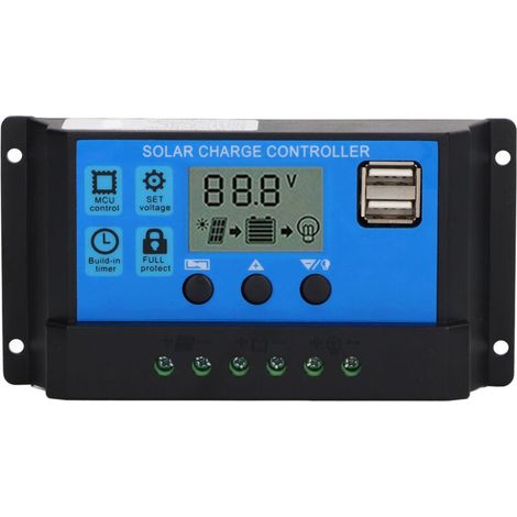 Contrôleur de Charge Solaire PWM 100A pour Panneau 12V/24V, Affichage LCD, Régulateur Photovoltaïque (1/5)