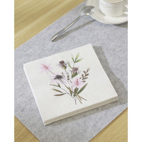 Eglo Servietten Blumen Mahuli weiß 16,5 x 16,5 cm - 20er Pack Servietten