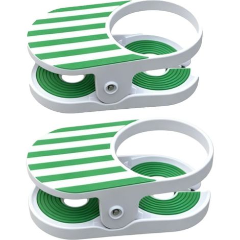 Deux porte-gobelets à pince, porte-gobelets portables pour chaises de plage avec pinces, pour piscine, terrasse, bateau de croisière, bureau et table d'extérieur. (1/3)