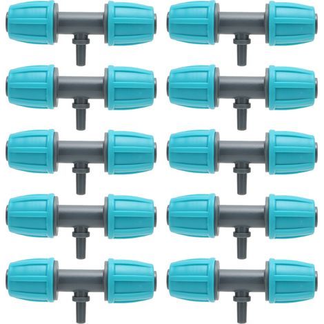 10 Pièces Raccords en T Réducteurs 16mm à 4/7 pour Tuyau d'Irrigation Barbelé, Jardin et Cour (1/5)