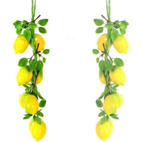 TrAdE Shop Traesio - Treccia Limoni Frutta Finta Artificiale Composizione Banco Limone Agrumi -