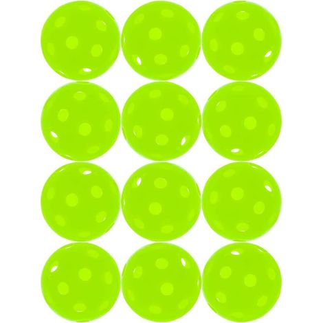Balle de pickleball d'entraînement Weifu Floor Ball en plastique dur de 72 mm, 26 trous, monobloc. (1/5)