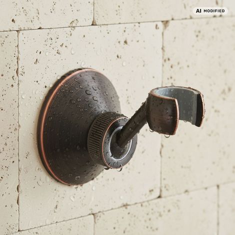 Support de douche rétro noir en métal PaulGurkes (1/3)