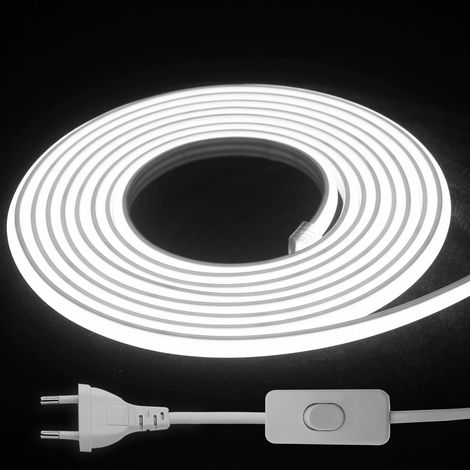 Rubans LED Type Externe 220V - Bande de Lumière de Perles LED Mise en Évidence, Étanche IP65, Pour le Jardin et la Décoration Intérieure. (Bleu, 2m) (1/5)