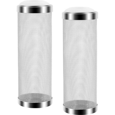 2 Pcs Filtre Exhausteur Aquariums, 16mm Housse de Protection pour Filtre en Maille d'Aquarium en Acier Inoxydable, Couvercle de Protection pour Filtre à Mailles d'aquariums (1/5)