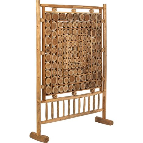 Cloison décorative en rondelles de teck - Naturel (1/5)