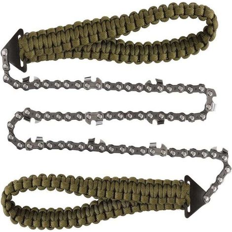 Klappbare Kettensäge – Taschenmodell mit Paracord-Griff, klappbare Handkettensäge, Notfallausrüstung für Outdoor-Aktivitäten wie Camping, Wandern, Jagen usw. (1/3)