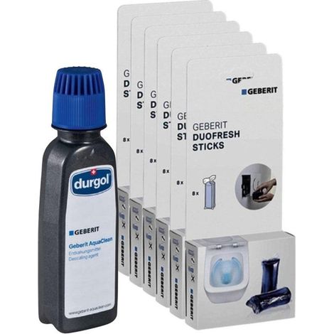 Geberit Pack avantage incluant DuoFresh Sticks 48 pièces & 1 bouteille de détartrant Aquaclean (1/5)