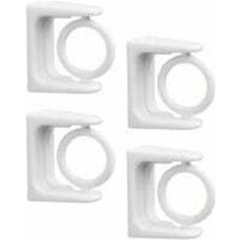AHLSEN 4Pcs Curtain Rod Wall Bracket Hooks Rod Holder Curtains Curtain Drapery Rod Rod Holder Clip (White) (1/3)