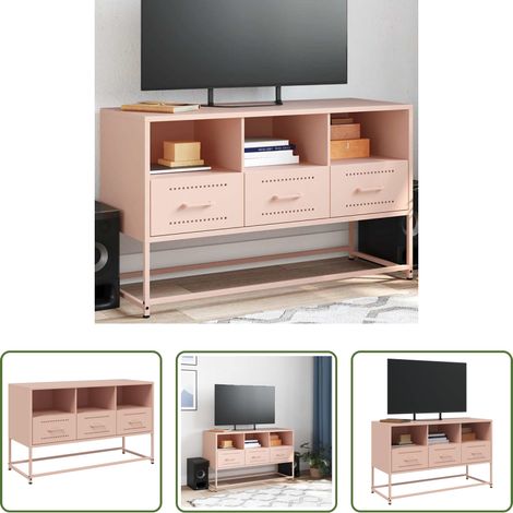 Stahl - TV-Schrank Rosa 100,5x39x60,5 cm Stahl (1/5)