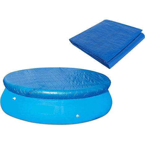 Couverture de Piscine Ronde Bleue Anti-Poussière, Bâche Imperméable Hors Terre - Diamètre 183 cm (1/5)
