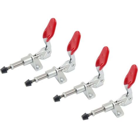 Toggle Clamps, 4pcs Push Pull Hand Tool Toggle Clamp Hand Tool Quick Release Hand Clamp Horizontal Lever Quick Release Bar (45kgf) MUMU (1/4)