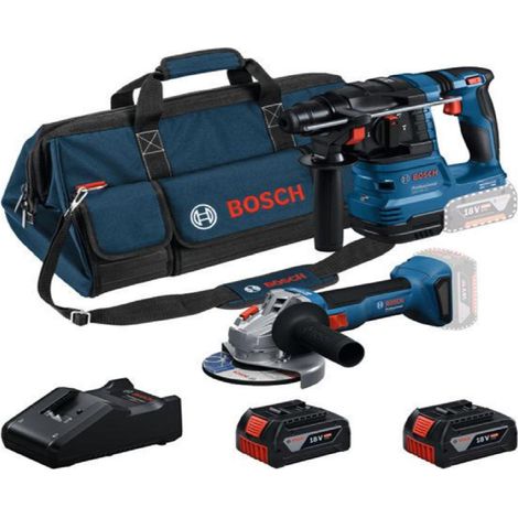 Amoladora y taladro Bosch GWS 18V-8 GBH 18V-22 azul 700