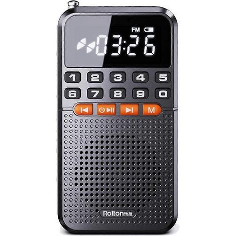 Rolton Tragbares FM-Miniradio mit zwei Antennen, Bluetooth-Lautsprecher, TF-Kartenleser, LED-Taschenlampe (1/5)
