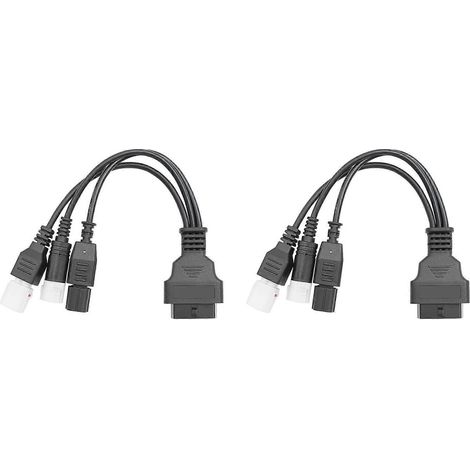 2 câbles de diagnostic OBD (bus CAN) pour motos Yamaha 3/4 broches et Honda 6 broches, adaptateur de câble OBD2 3 en 1 - JBMEDIA (1/4)