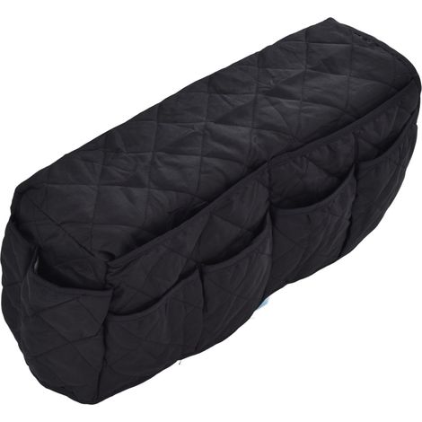 Housse de rangement latérale pour canapé imperméable, poche de dossier, organisateur de canapé noir (1/5)