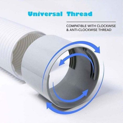 1 Abluftschlauch, 150 cm, Ø 150 mm, Linksgewinde, flexibles Polypropylen, für tragbare Klimaanlagen (1/5)
