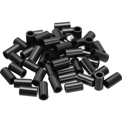 50Pcs Entretoise ABS M6 x 9mm OD x 16mm L Rondelles d'Espacement Rondes en Plastique Noir, Écrou d'Écartement Non Fileté pour Vis, Boulons, Prise Électrique (1/5)