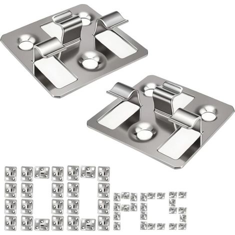 Kit de fixations pour terrasse WPC – 100 pinces cachées en acier inoxydable, système de fixation invisible pour lames de terrasse, idéal pour jardins, terrasses résidentielles et espaces extérieurs (1/5)