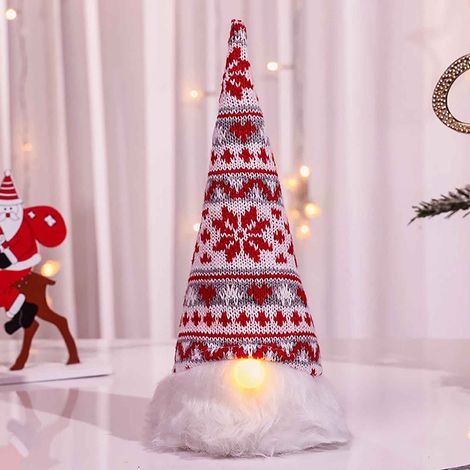 Poupée Luminouse - Décoration De Noël En Tissu À Paillettes - Homme Âgé Sans Visage - Pour Arbre De Noël Porte Mur Jardin - 1 Pièce (1/5)