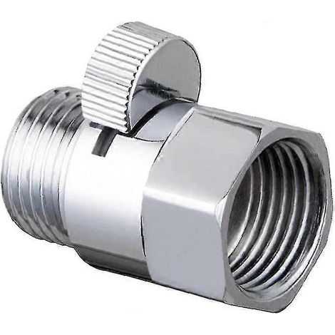 Valve de régulation du débit de douche - Outil d'économie d'eau, construction en laiton, compatibilité universelle, finition chromée, 1 pièce (1/5)